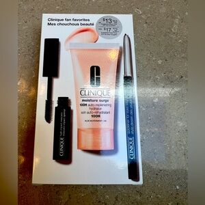 NWT Clinique Fan Favorites- 3 items incl Moisture Surge, mascara & eyeliner 👁️